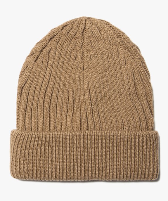 Bonnet homme uni en maille côtelée vue1 - GEMO (ACCESS) - GEMO