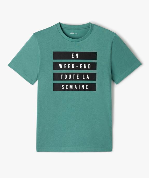 Tee-shirt imprimé en coton garçon vue1 - GEMO (JUNIOR) - GEMO