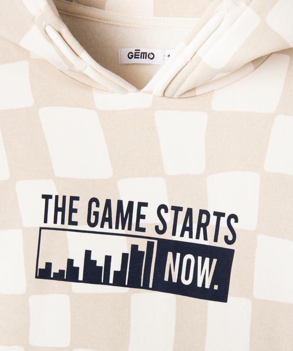 Sweat à capuche en molleton imprimé garçon vue1 - GEMO (JUNIOR) - GEMO