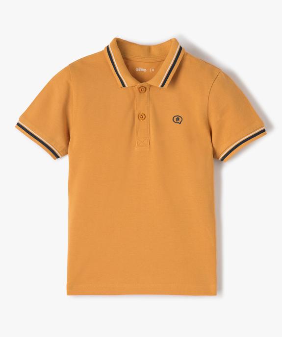 Polo manches courtes contrasté garçon vue1 - GEMO (ENFANT) - GEMO