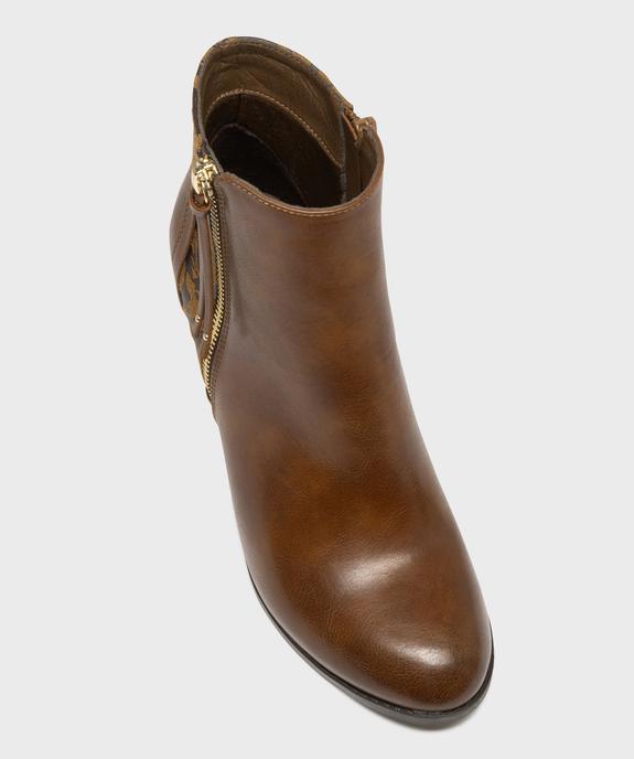 Bottines à talon avec zip décoratif femme - Emilia Rosa vue5 - EMILIA ROSA - GEMO
