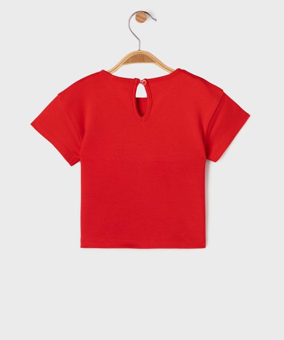 Tee-shirt manches courtes avec inscription fantaisie bébé fille - LuluCastagnette vue3 - LULU CASTAGNETTE GEMO FOR GOOD - GEMO