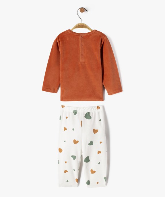 Pyjama en velours 2 pièces avec motif ourson bébé garçon vue4 - GEMO 4G BEBE - GEMO