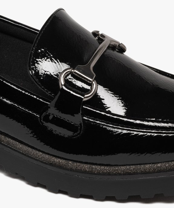 Mocassins femme vernis à semelle crantée avec liseré pailleté vue7 - FOLLOW ME G4G - GEMO