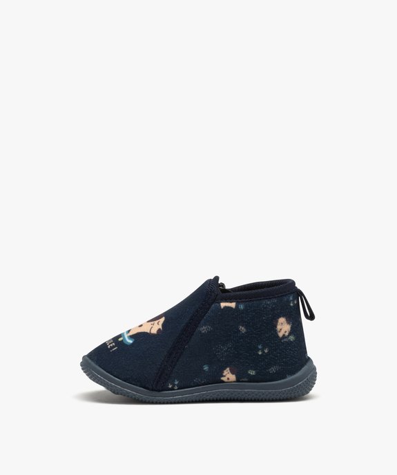 Chaussons bottillons en velours fermeture zippée bébé garçon vue3 - GEMO 4G BEBE - GEMO