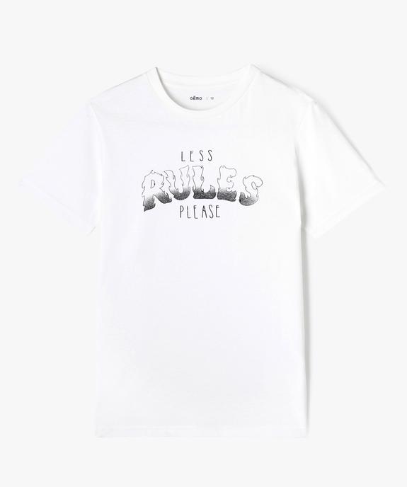 Tee-shirt manches courtes message garçon vue1 - GEMO (JUNIOR) - GEMO