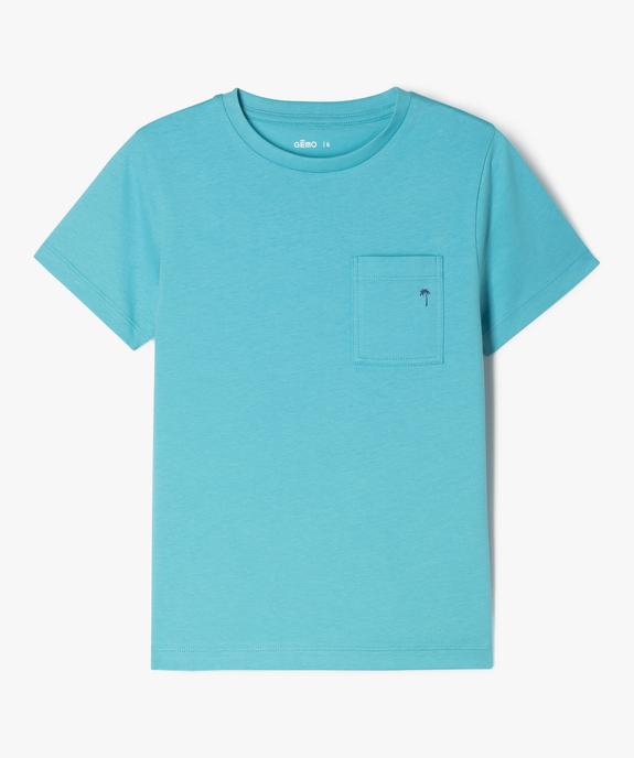 Tee-shirt uni avec poche garçon vue2 - GEMO (ENFANT) - GEMO