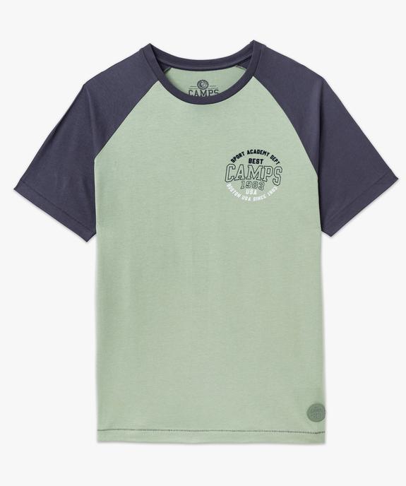 Tee-shirt manches courtes raglan contrastantes homme - Camps United vue4 - CAMPS GEMO FOR GOOD - GEMO