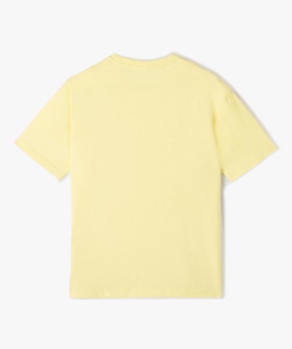 Tee-shirt uni à poche poitrine garçon vue4 - GEMO (JUNIOR) - GEMO
