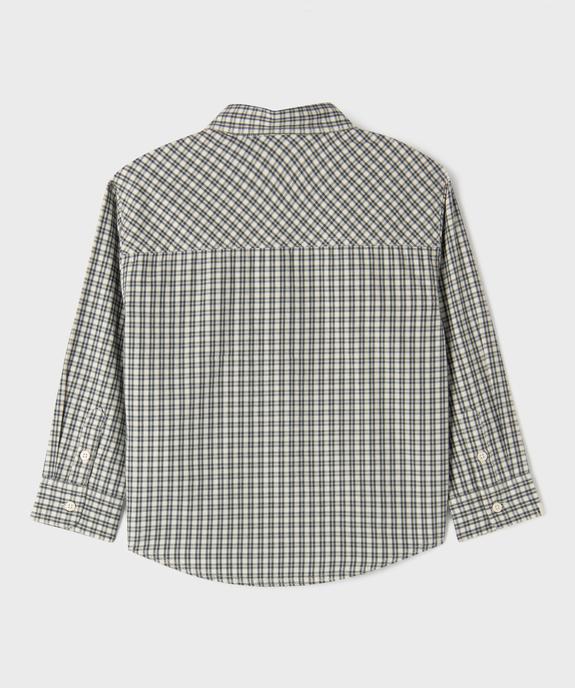 Chemise à manches longues en coton à carreaux garçon vue3 - GEMO (ENFANT) - GEMO