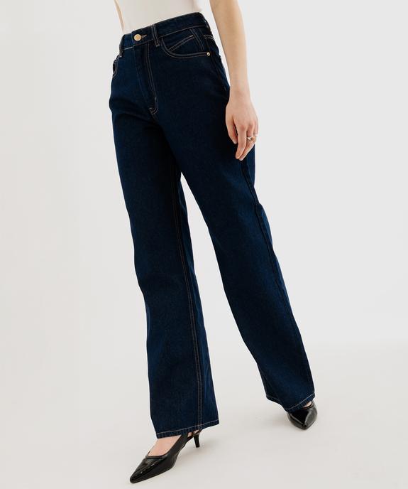 Jean wide leg taille haute femme vue1 - GEMO 4G FEMME - GEMO