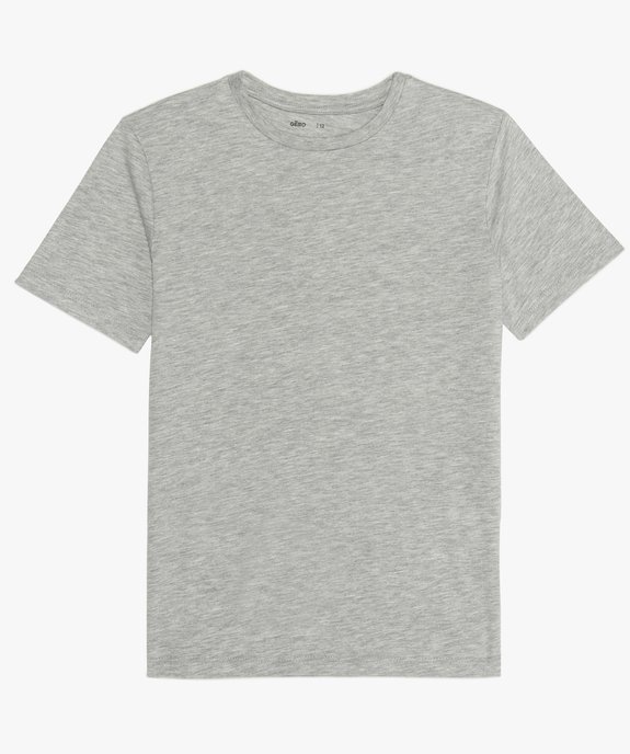 Tee-shirt garçon uni à manches courtes vue1 - GEMO (JUNIOR) - GEMO