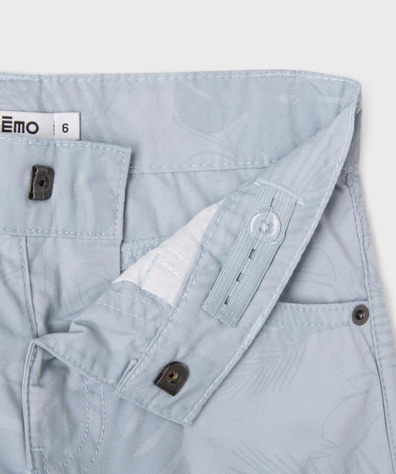 Bermuda en coton twill imprimé à revers garçon vue2 - GEMO 4G GARCON - GEMO