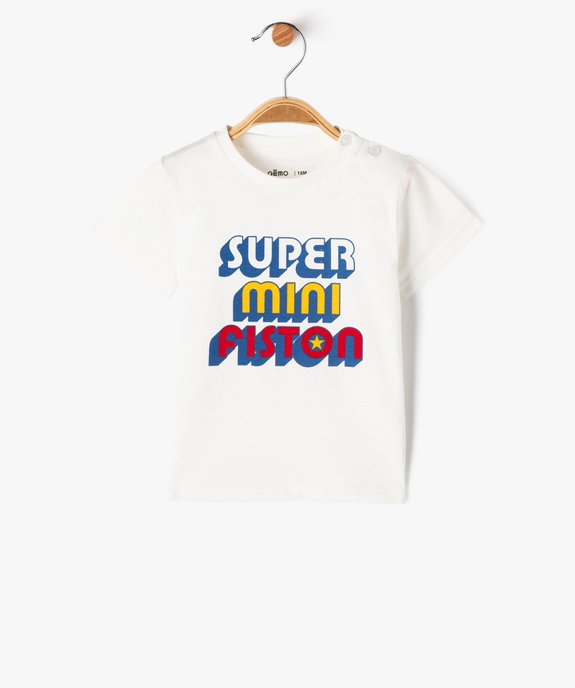 Tee-shirt à manches courtes avec inscription 3D bébé garçon vue1 - GEMO(BEBE DEBT) - GEMO