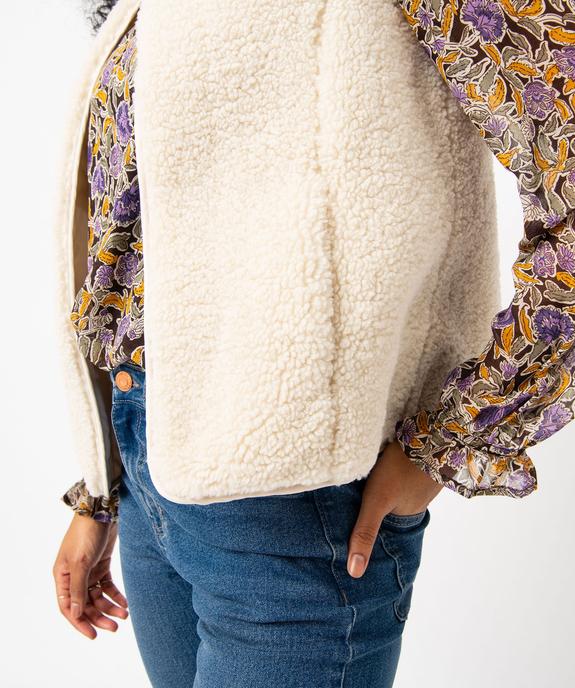 Gilet de berger en fourrure imitation femme vue3 - GEMO 4G FEMME - GEMO
