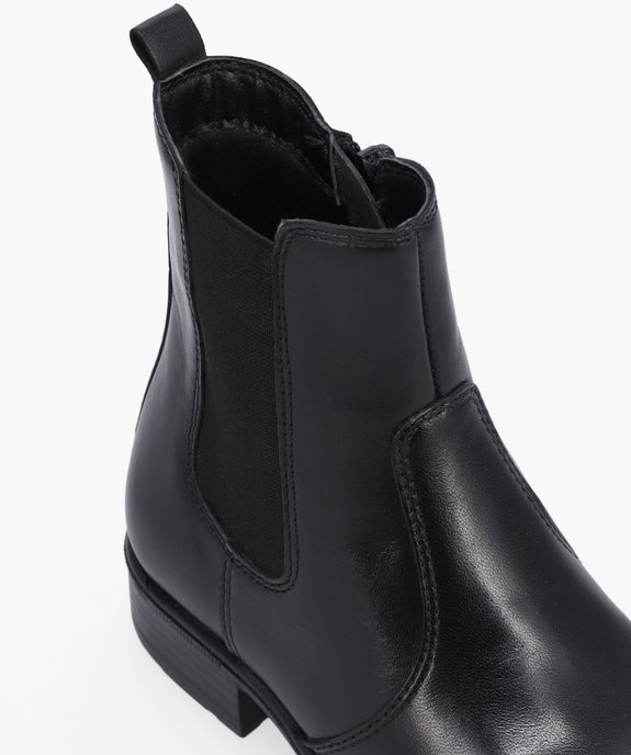 Boots fille style Chelsea unies dessus cuir - Tanéo vue6 - TANEO - GEMO