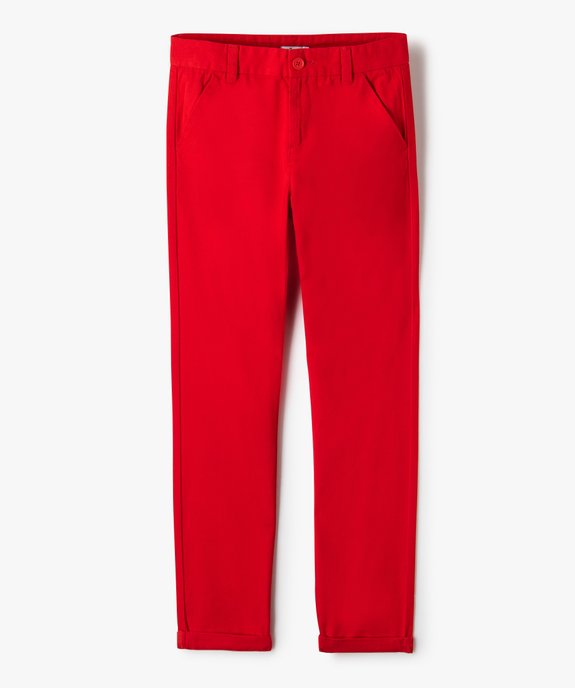 Pantalon chino uni garçon vue1 - GEMO 4G GARCON - GEMO