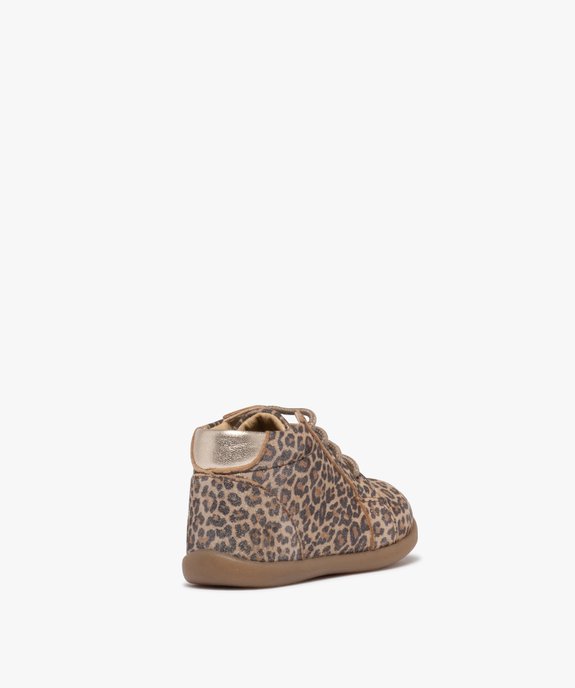 Chaussures premiers pas en cuir pailleté bébé fille - NA! vue4 - NA! - GEMO