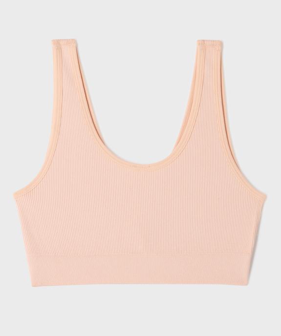 Brassière réversible en maille côtelée fille vue3 - GEMO 4G FILLE - GEMO