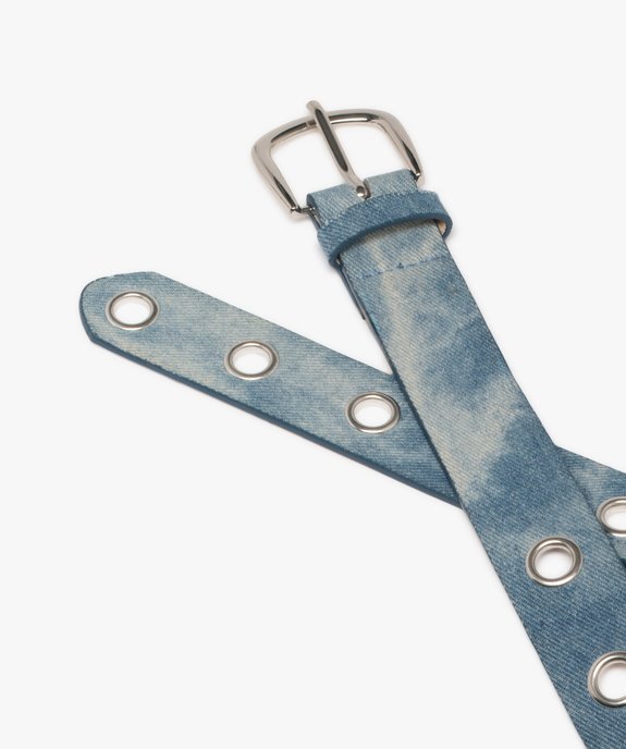 Ceinture look jean ajourée avec œillets métalliques femme vue3 - GEMO (ACCESS) - GEMO