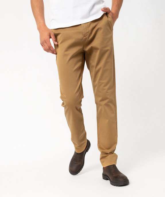 Pantalon chino coupe Slim homme vue1 - GEMO 4G HOMME - GEMO