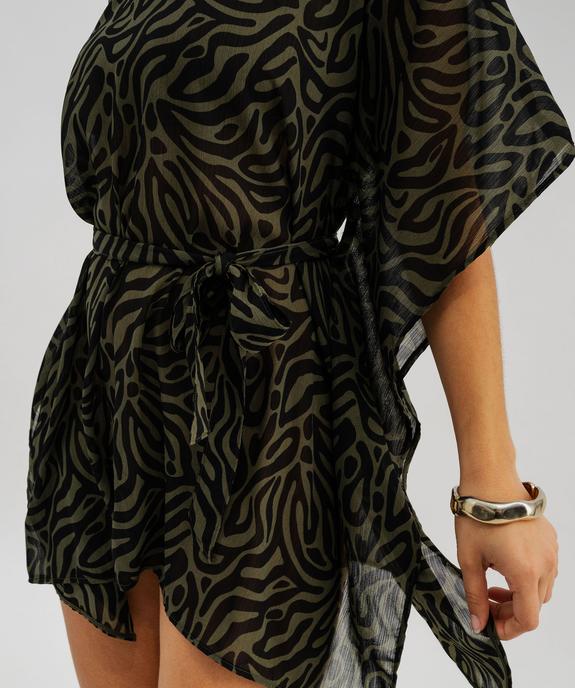 Robe de plage en voile à motifs femme vue3 - GEMO 4G FEMME - GEMO