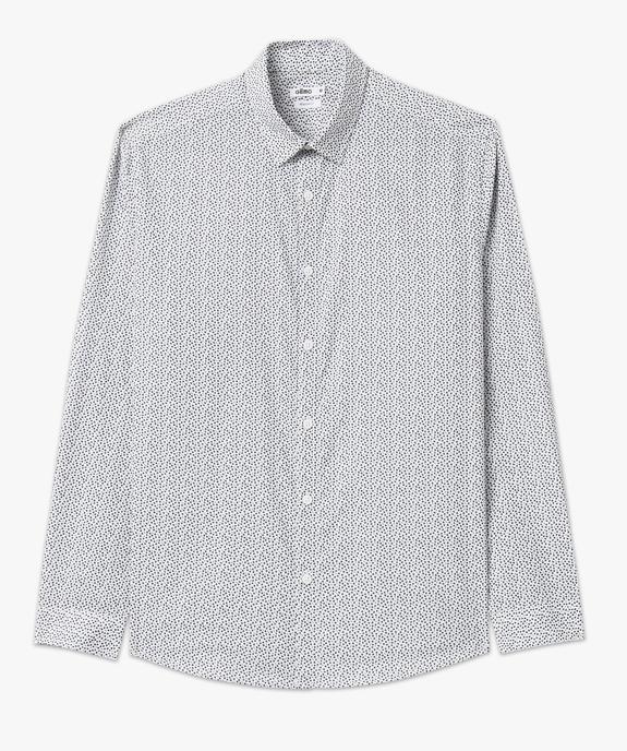 Chemise manches longues coupe Regular à micro motifs homme vue4 - GEMO (HOMME) - GEMO