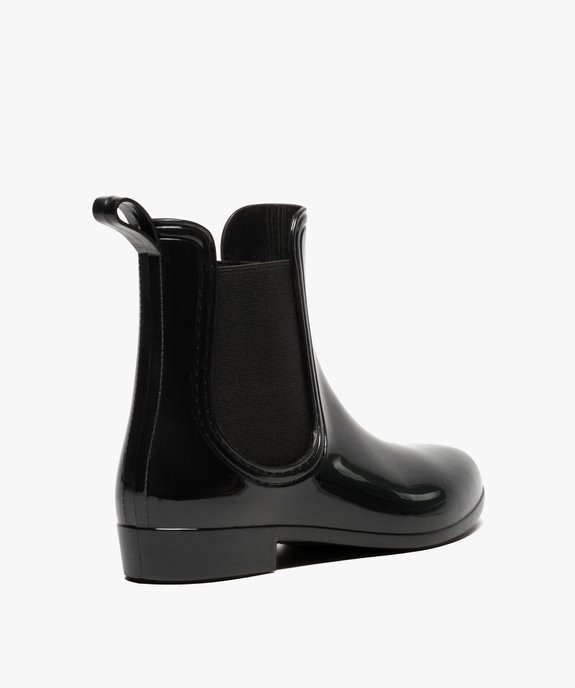 Bottes de pluie unies noires style chelsea boots vue4 - GEMO (EQUIPT) - GEMO