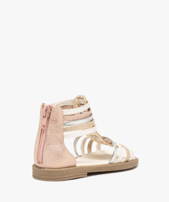 Sandales fille semi-montantes à fines brides métallisées vue4 - GEMO (ENFANT) - GEMO