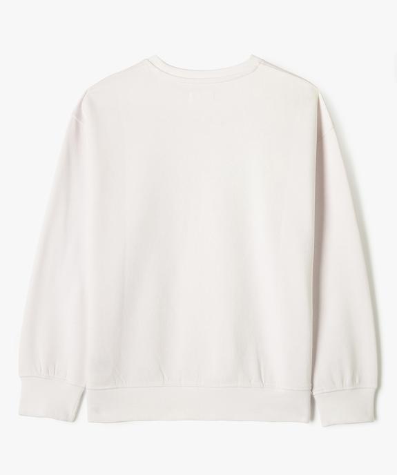 Sweat molletonné avec large motif devant fille vue3 - GEMO 4G FILLE - GEMO