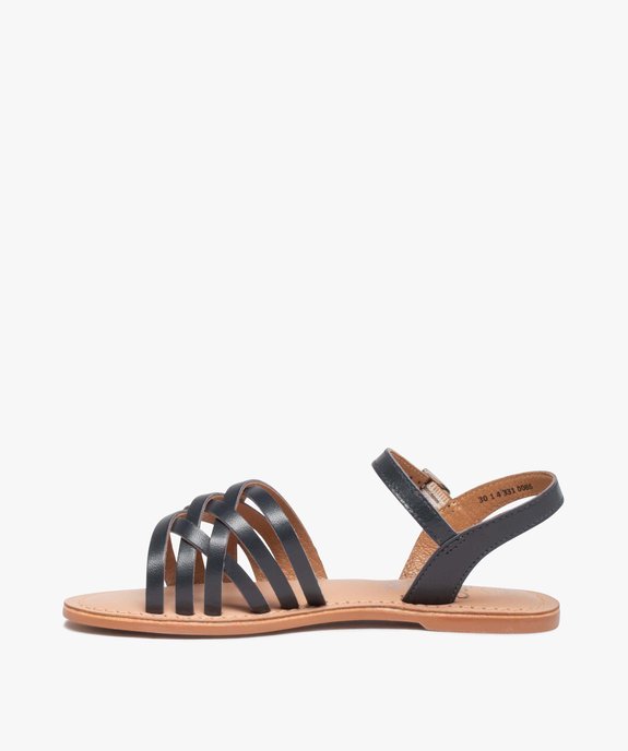 Sandales fille à fines lanières en cuir uni vue3 - GEMO (ENFANT) - GEMO