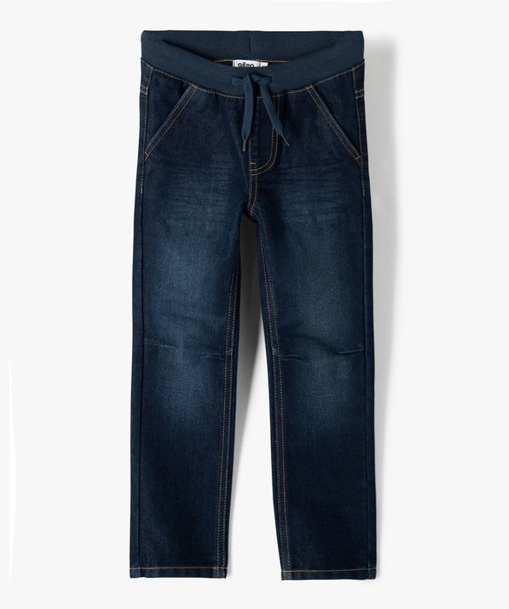 Jean coupe Regular avec ceinture en bord-côte garçon vue2 - GEMO 4G GARCON - GEMO