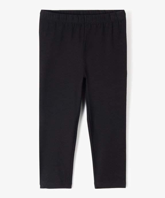 Legging fille uni longueur genoux en coton extensible vue1 - GEMO (JUNIOR) - GEMO