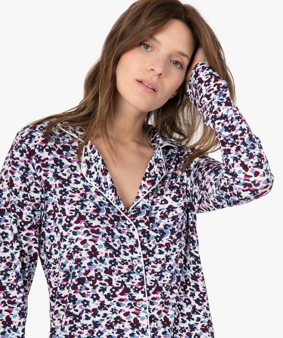 Pyjama deux pièces en viscose femme : chemise et pantalon vue2 - GEMO 4G FEMME - GEMO