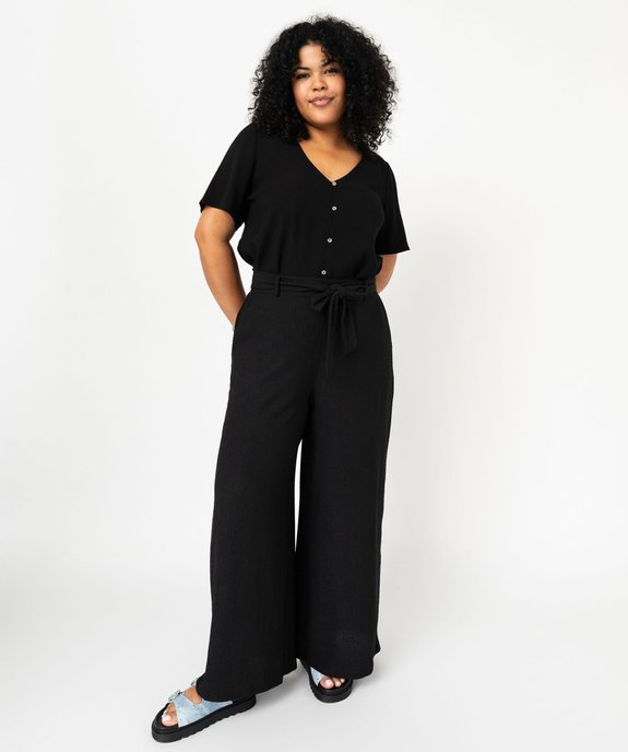 Blouse manches courtes fluide à col V femme grande taille vue5 - GEMO (G TAILLE) - GEMO