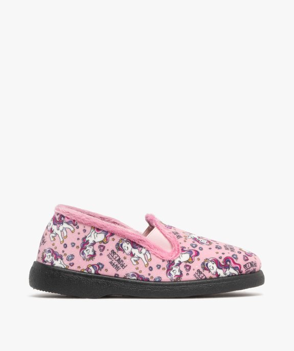 Chaussons fille pantoufles en velours motif licorne vue2 - GEMO 4G FILLE - GEMO