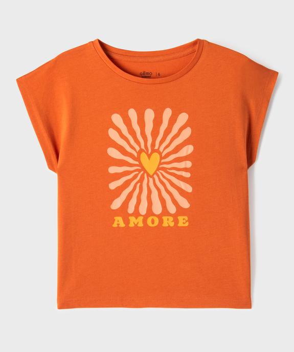 Tee-shirt imprimé à manches ultra courtes fille vue1 - GEMO 4G FILLE - GEMO