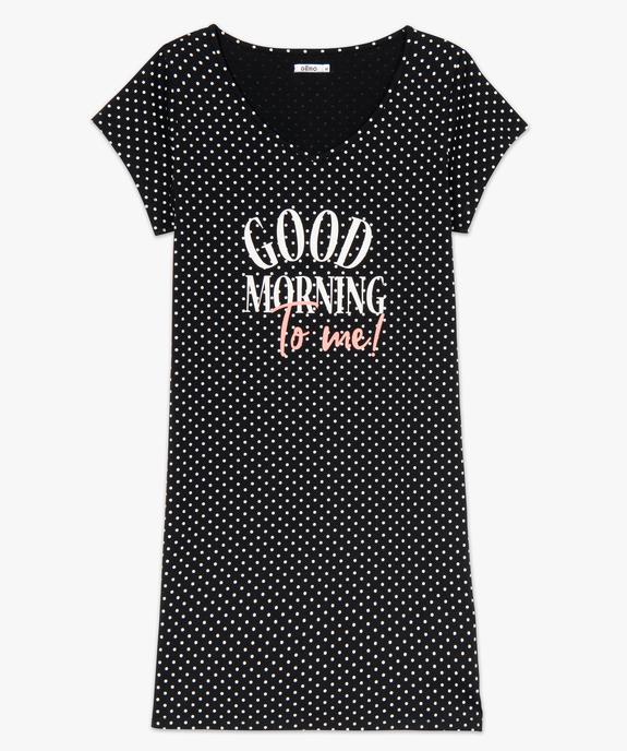 Chemise de nuit imprimée à manches courtes femme vue4 - GEMO 4G FEMME - GEMO