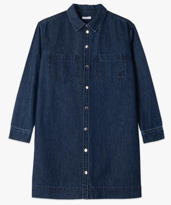 Robe chemise en jean à manches longues femme - LuluCastagnette vue4 - LULU CASTAGNETT - GEMO