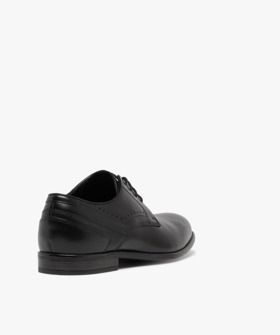 Derbies homme unies dessus en cuir et à lacets ronds vue11 - MARIO BALDANO - GEMO