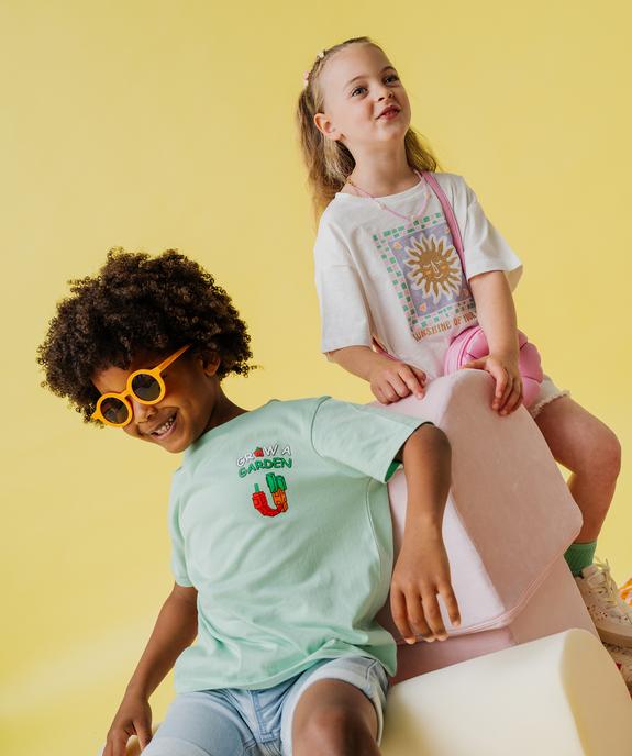 Tee-shirt manches courtes en jersey de coton à motif fille vue7 - GEMO 4G FILLE - GEMO