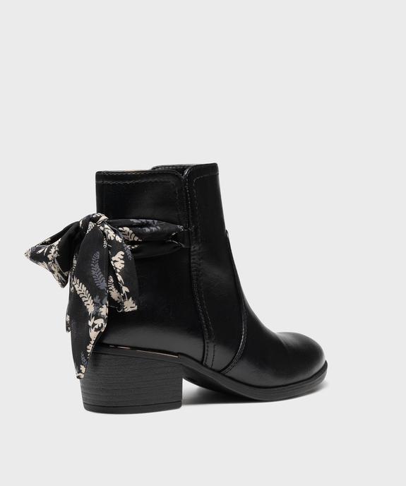 Boots à talon cubain et foulard noué femme - EMILIA ROSA Boots à talon cubain et foulard noué femme vue4 - EMILIA ROSA - GEMO