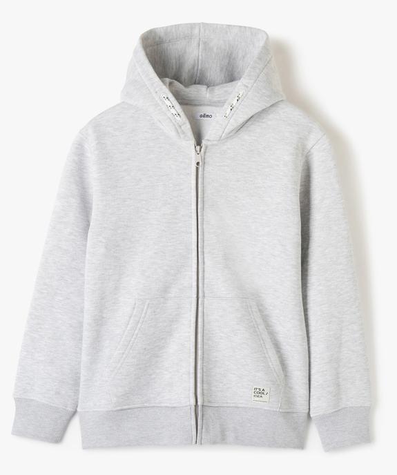 Sweat à capuche avec fermeture zippée garçon vue1 - GEMO (JUNIOR) - GEMO