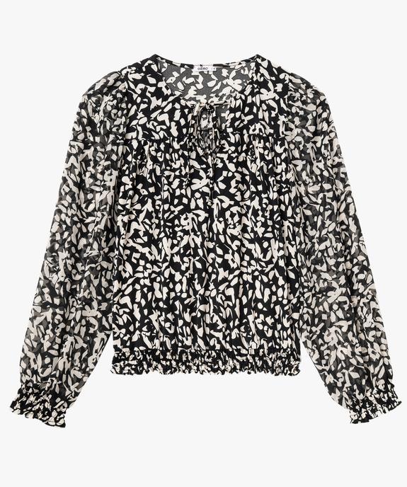Blouse imprimée manches longues en voile femme vue4 - GEMO(FEMME PAP) - GEMO