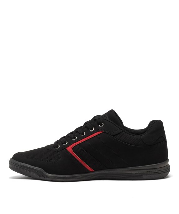 Baskets homme unies en suédine style vintage à lacets vue3 - GEMO (CASUAL) - GEMO