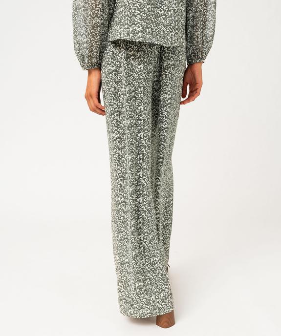 Pantalon large en maille fluide fleurie femme vue3 - GEMO(FEMME PAP) - GEMO