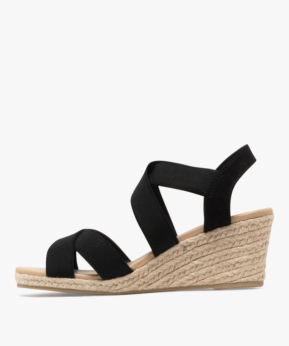 Sandales femme unies à talon compensé et brides élastiques vue4 - VALENTINA BALDA - GEMO