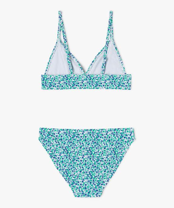Maillot de bain 2 pièces à motifs fleuris fille vue3 - GEMO 4G FILLE - GEMO
