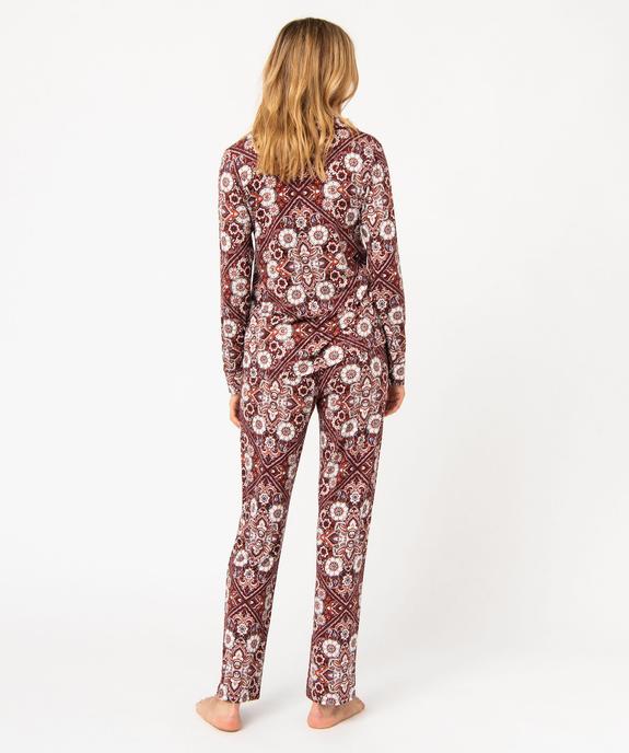 Pyjama deux pièces en viscose femme : chemise et pantalon vue3 - GEMO 4G FEMME - GEMO