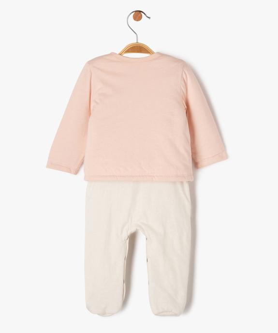 Ensemble 2 pièces bébé fille combinaison et gilet vue5 - GEMO 4G BEBE - GEMO